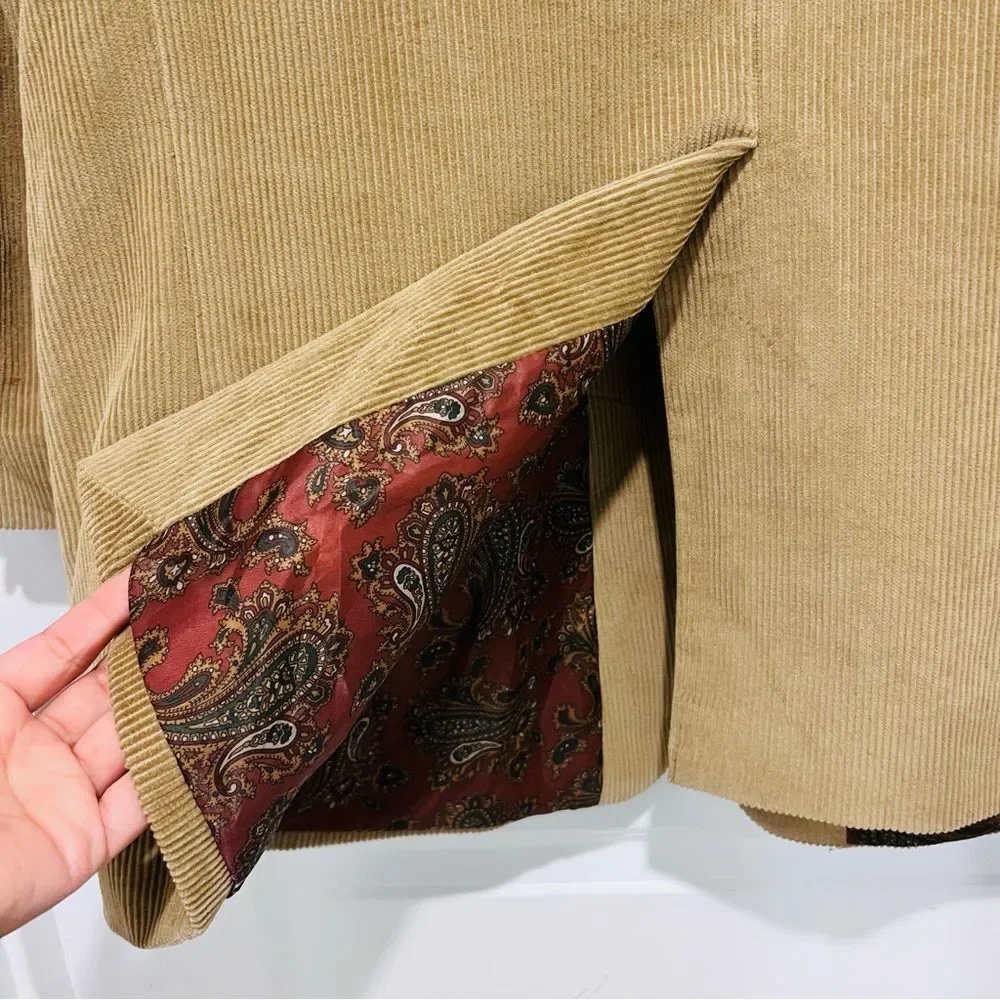 Lauren Ralph Lauren Men’s 100% Cotton Corduroy Blazer/Sports Coat Sz. 46L Camel